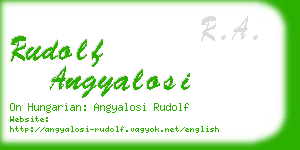 rudolf angyalosi business card
